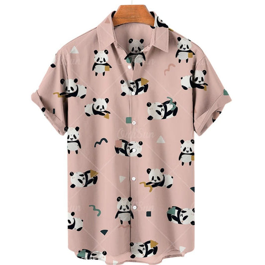 Men's Hawaiian Duck Print Short Sleeve Shirt