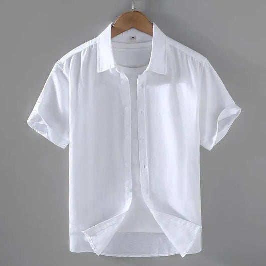 Men's Cotton Linen Short-Sleeved Summer Shirts