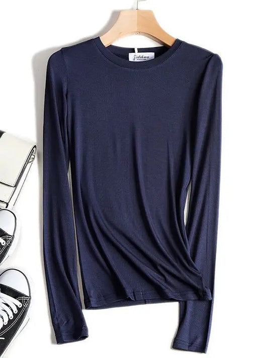 Trendy Long Sleeve Cotton T-Shirts for Women