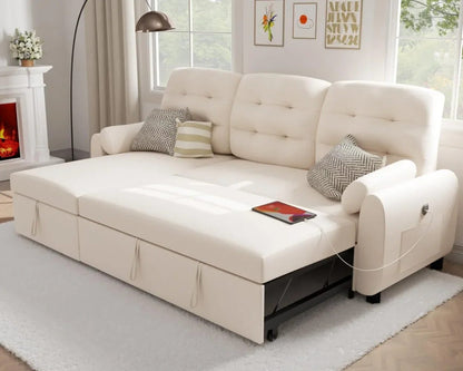 87” Sleeper Sectional Sofa with Storage