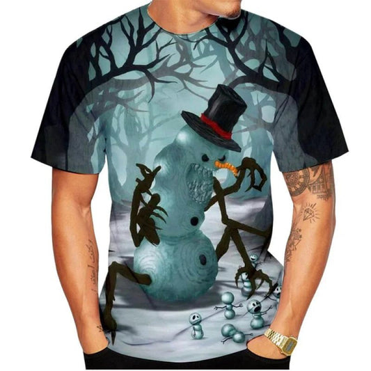 Gothic Skull 3D Print Christmas T-Shirt
