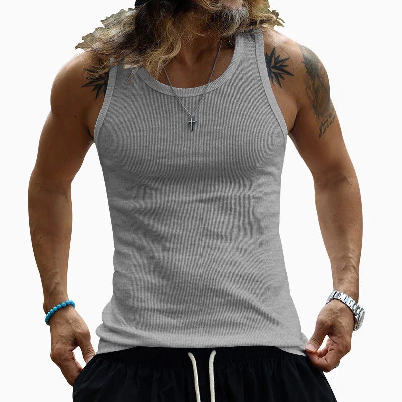 Men's Casual Ribbed Knit Tank Top