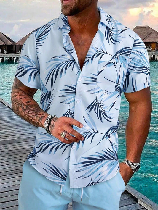 3D Printed Hawaiian Palm Tree Men's Shirt