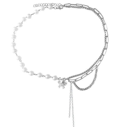 Luxury Pearl Butterfly Necklace Set for Women