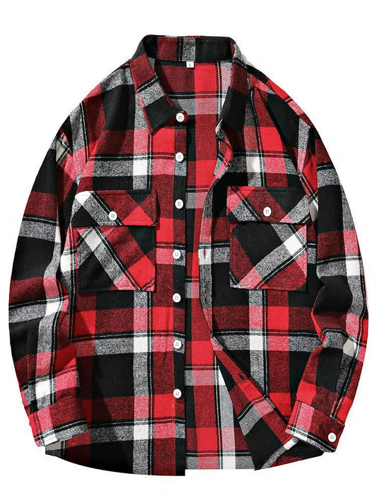 Plus Size Plaid Flannel Shirt for Men