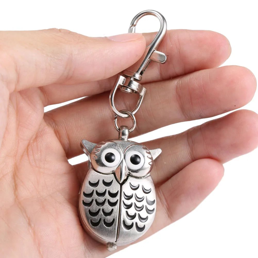 Vintage Owl Pocket Watch Keychain Gift