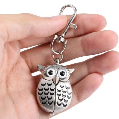 Vintage Owl Pocket Watch Keychain Gift