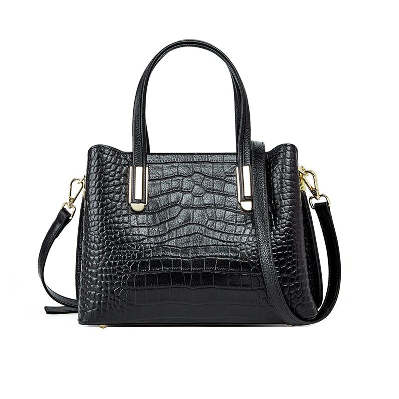 Genuine Leather Crocodile Print Tote Bags