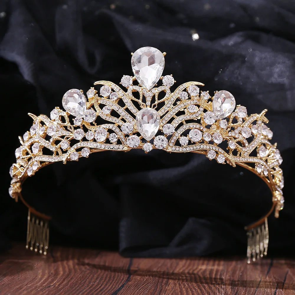 Luxury Crystal Tiara for Bridal Hair Jewelry
