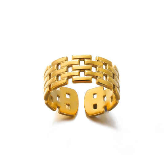 Vintage Gold Adjustable Stainless Steel Rings