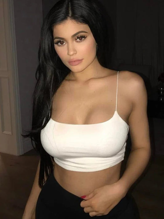 Black Halter Crop Top Women Summer