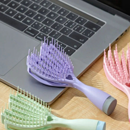 Violet Travel Hair Brush for Curly Hair