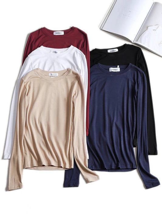 Trendy Long Sleeve Cotton T-Shirts for Women