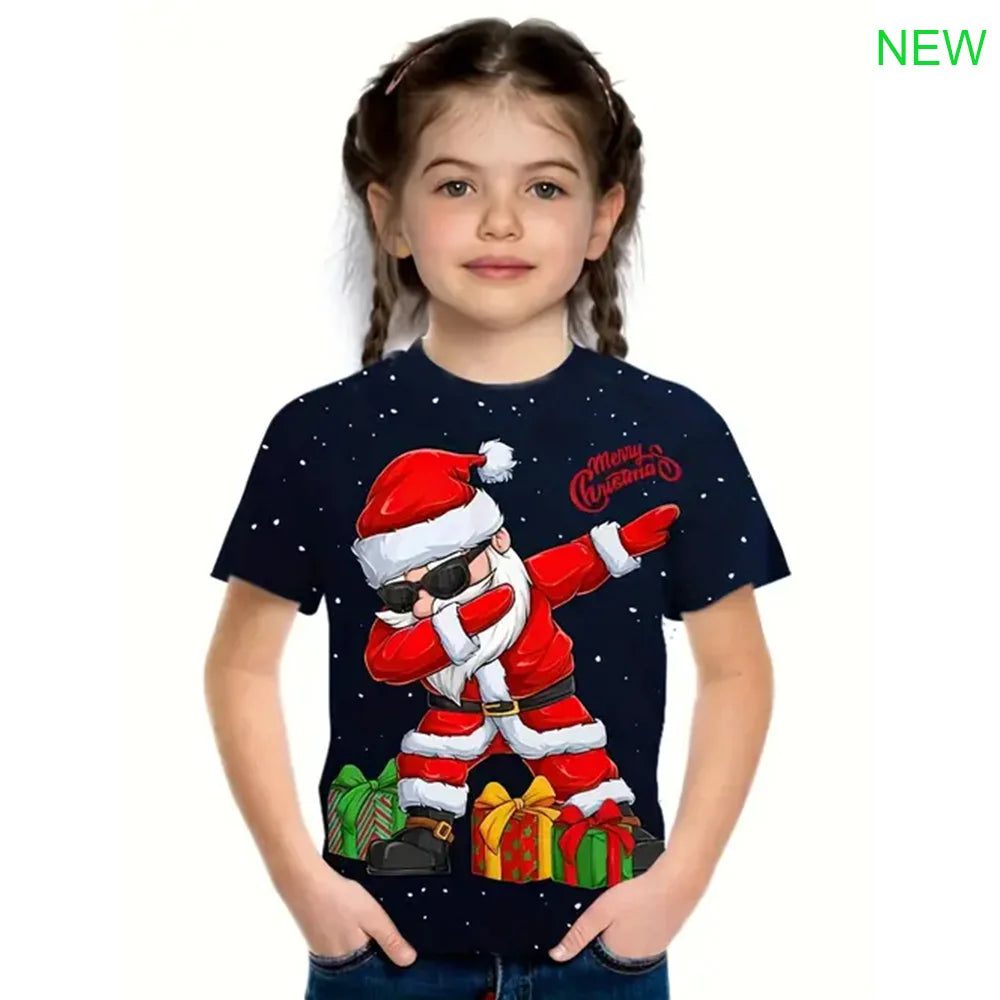 Kids Christmas Dance Santa T-Shirt Gift