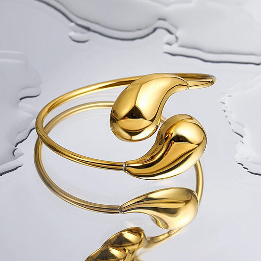 Waterproof 18K Gold Plated Cuff Bracelet