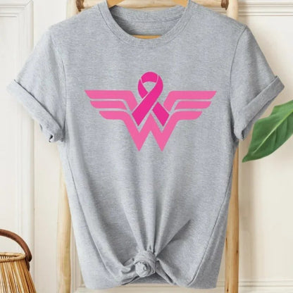 Empower Women: Cotton T-Shirt for Cancer Awareness