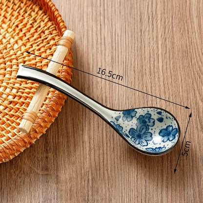 Stylish Japanese Ceramic Soup Spoons Set