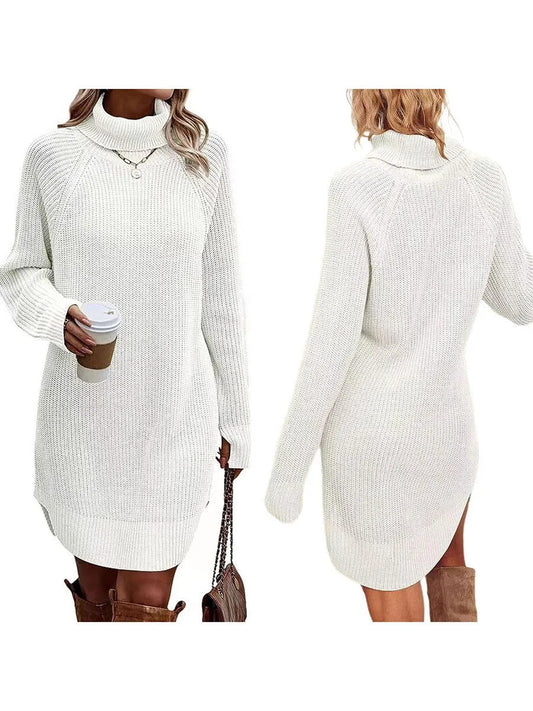 Women’s Turtleneck Sweater Dress Warm Knitwear