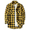 Men's Classic Plaid Flannel Shirt with Pockets