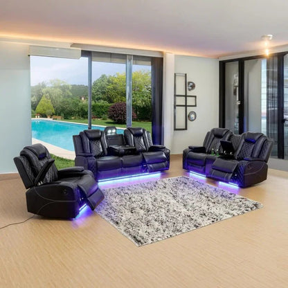LED Recliner Sofa Set for Living Room