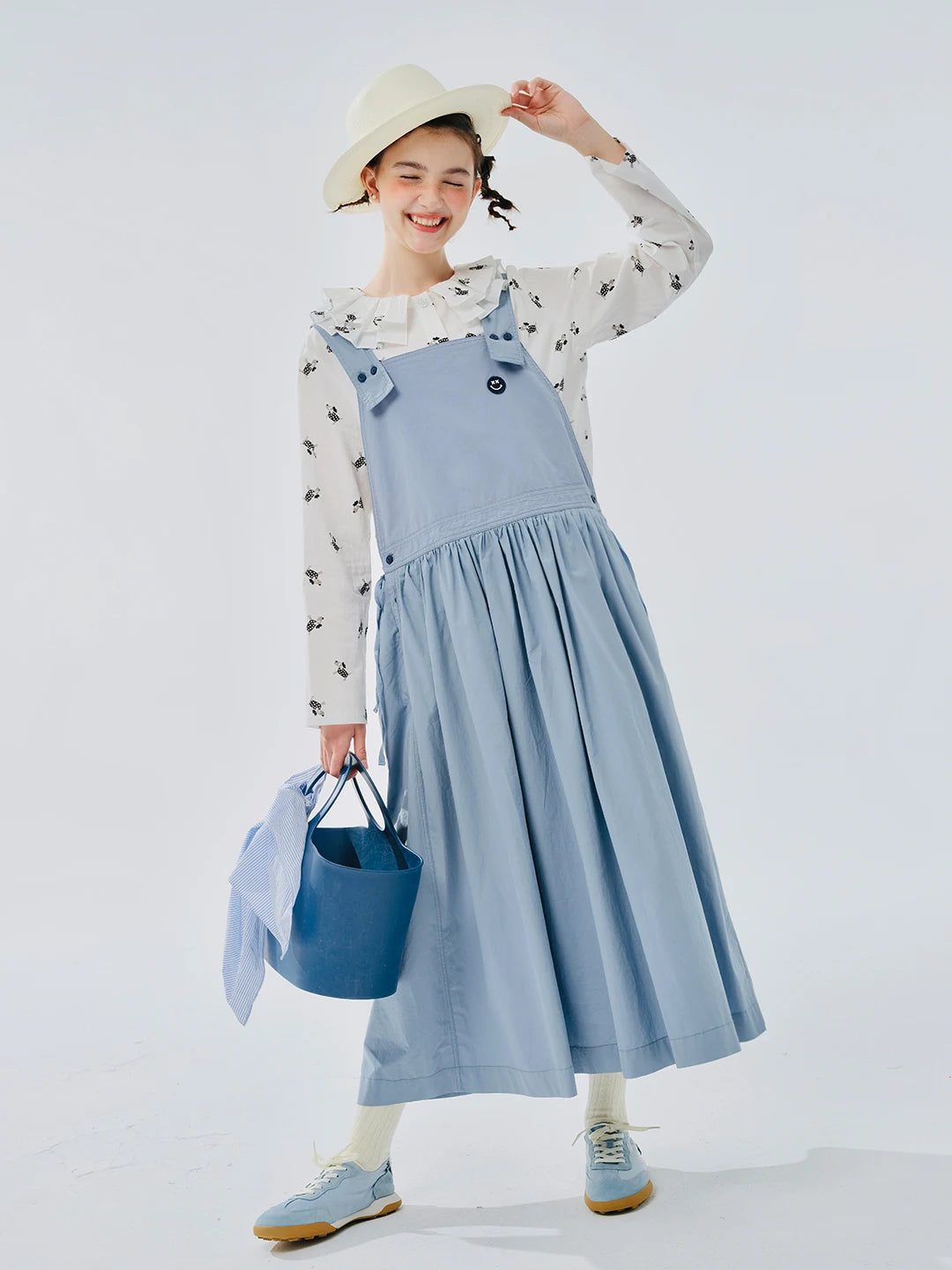 2024 Women's Cotton Letter Strap Dress