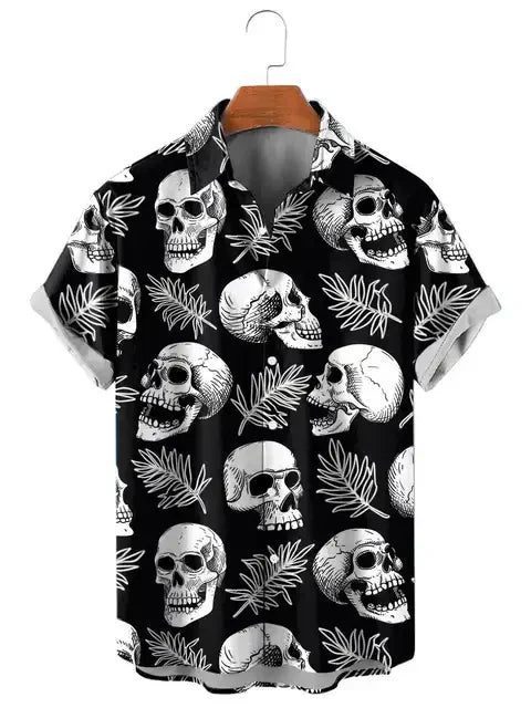 Funny Vintage Skull Floral Hawaiian Shirt