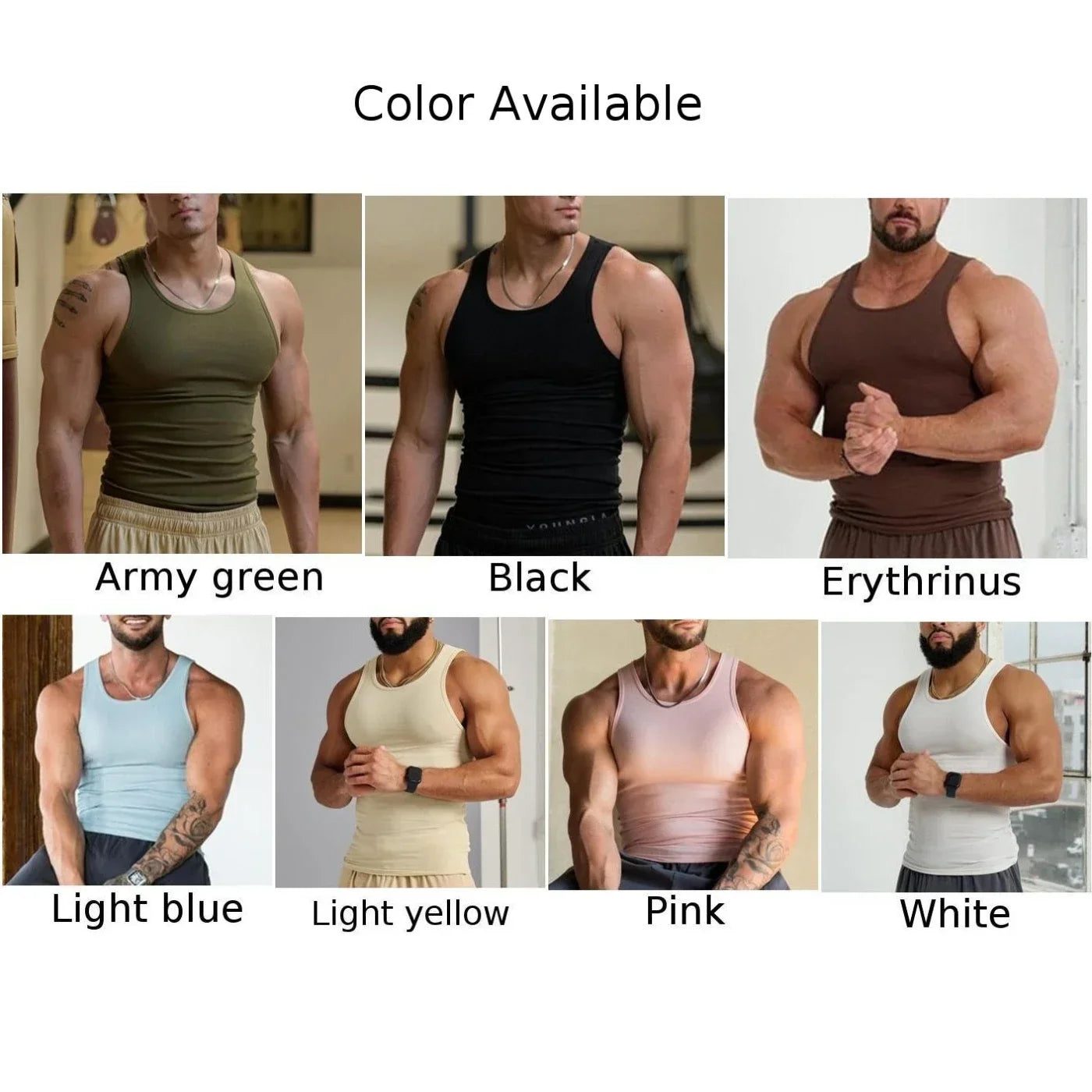 Men's Ribbed Sleeveless Tank Top for Summer
