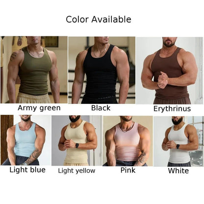 Men's Ribbed Sleeveless Tank Top for Summer
