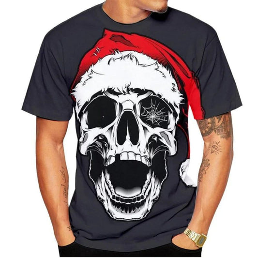 Gothic Skull 3D Print Christmas T-Shirt
