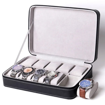 Luxury PU Leather Watch Travel Case Organizer
