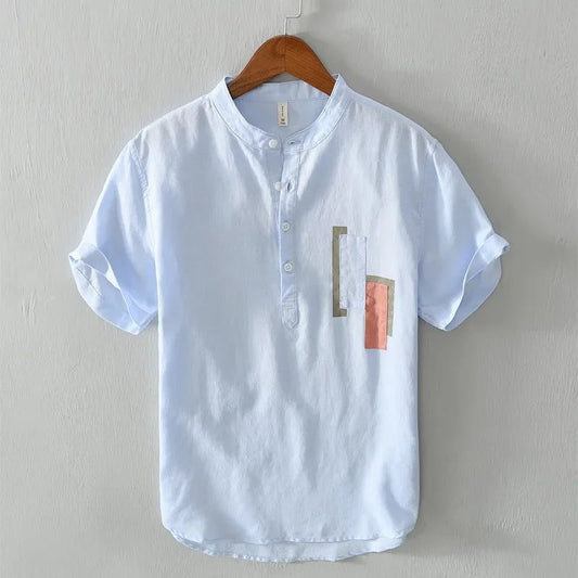 Men's Summer Linen Short Sleeve T-Shirt