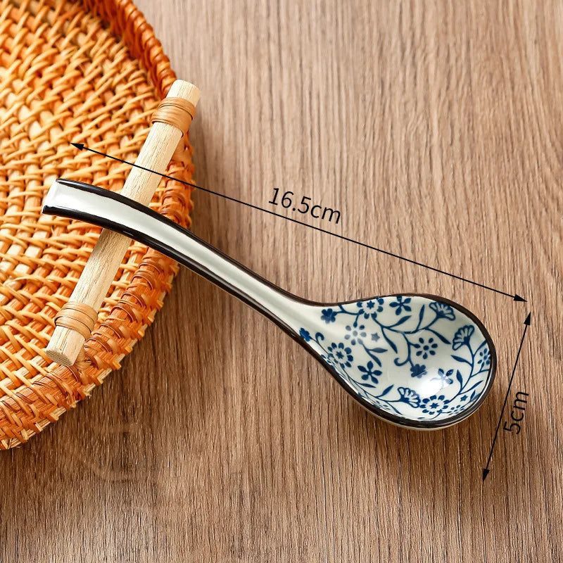 Stylish Japanese Ceramic Soup Spoons Set