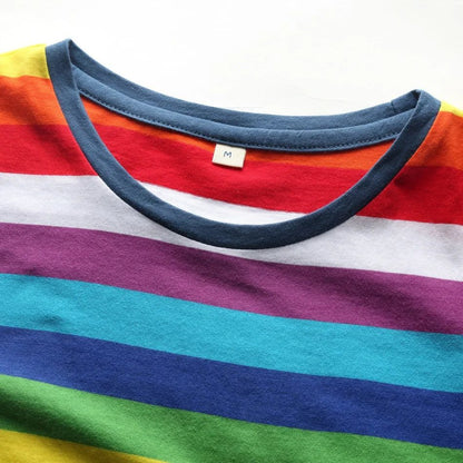 Colorful Striped Rainbow T-Shirt for Women