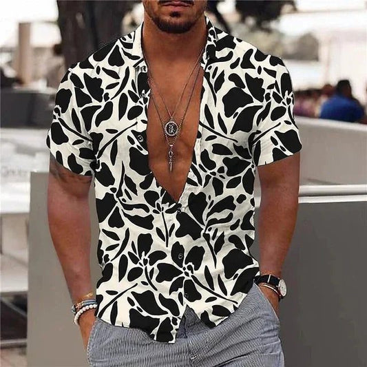 Men's 3D Leaf Print Hawaiian Shirt 2024