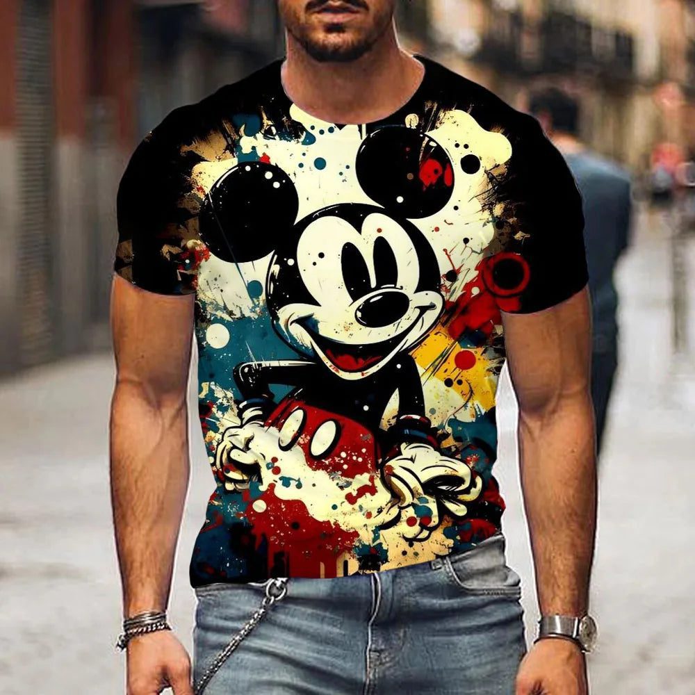 Men's Cartoon T-Shirt with Mickey Headphones