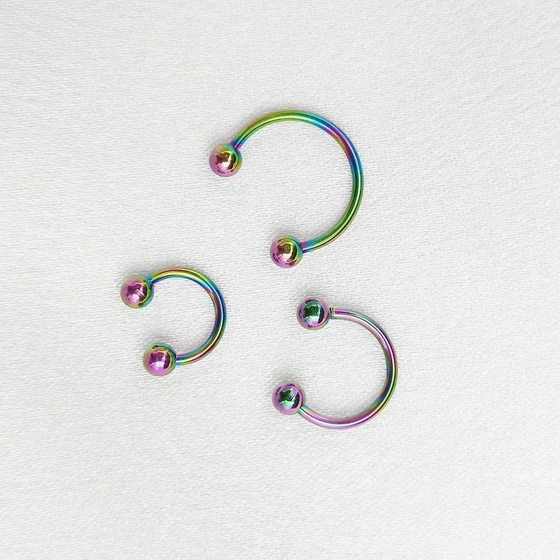 6PCS Stainless Steel Horseshoe Fake Nose Rings