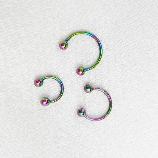 6PCS Stainless Steel Horseshoe Fake Nose Rings