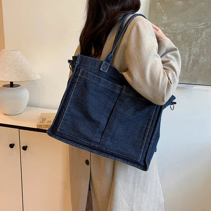 2024 Autumn Women's Denim Casual Tote Bag