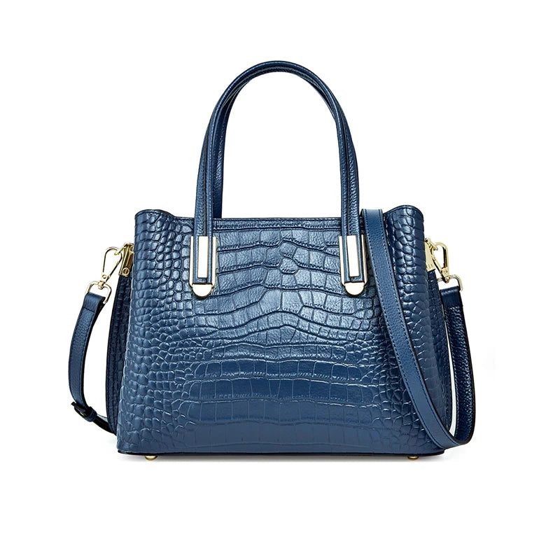 Genuine Leather Crocodile Print Tote Bags