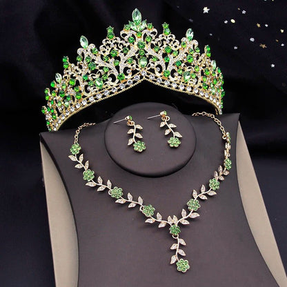 Elegant Baroque Bridal Crown Jewelry Set