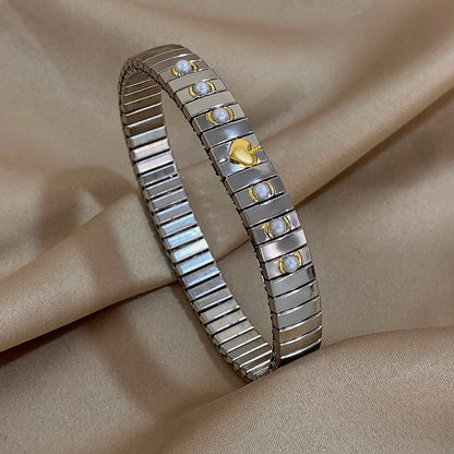 Vintage Waterproof Stainless Steel Heart Bangles