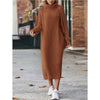 Women Loose High Collar Long Sweater Dress