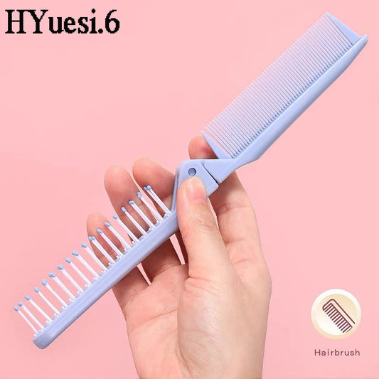 Portable 2-in-1 Anti-Static Folding Hair Brush