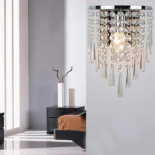 Elegant Gold Crystal Wall Light Fixture