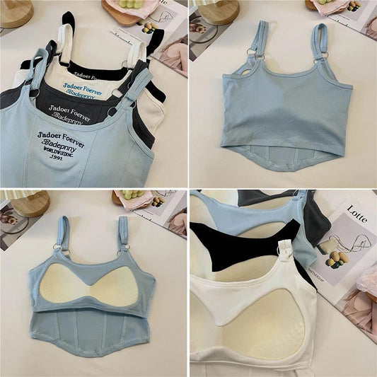 Women White Slim Crop Tank Top