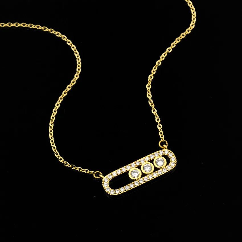 Elegant Gold Plated Crystal Bead Wedding Necklace