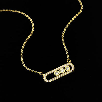 Elegant Gold Plated Crystal Bead Wedding Necklace