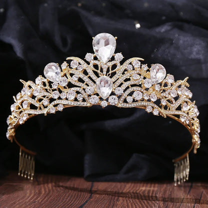 Luxury Crystal Tiara for Bridal Hair Jewelry