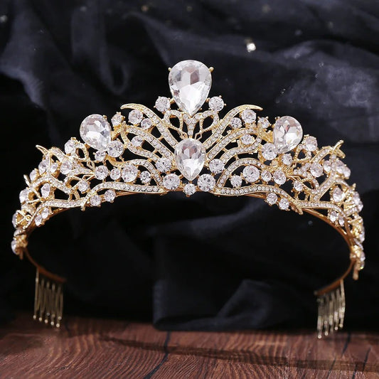 Luxury Crystal Tiara for Bridal Hair Jewelry