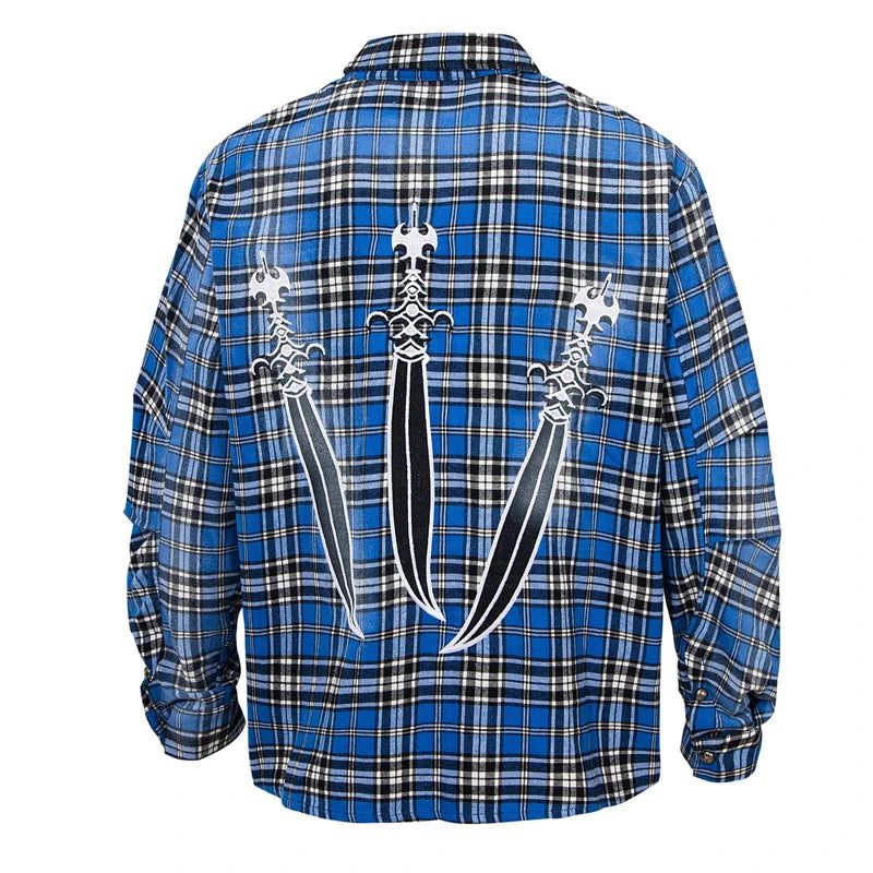Trendy Oversized Plaid Flannel Shirt for Men